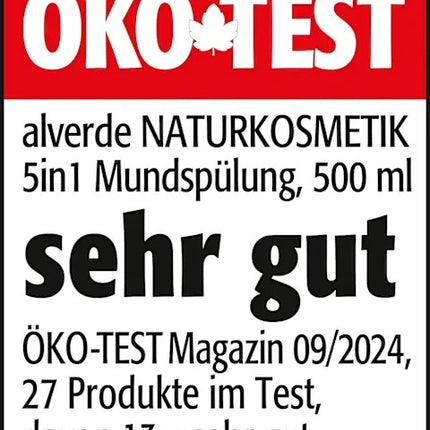 Alverde DABĪGĀ KOSMĒTIKA 5-in-1 mutes skalošanas līdzeklis, organiskā citronmelisa, 1 x 500 ml, jauns un aizzīmogots