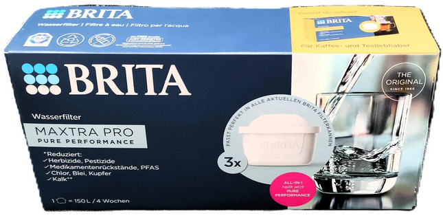 Brita MAXTRA PRO Pure Performance ūdens filtra kārtridži, 3 iepakojumā, jauni un aizzīmogoti