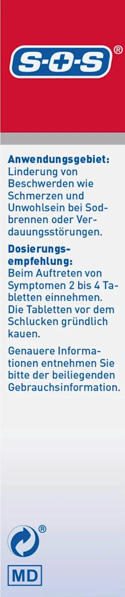 SOS grēmas bloķētājs DUAL košļājamās tabletes, 1 x 20 tabletes, jaunas un aizzīmogotas