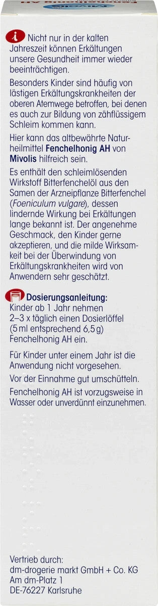 Mivolis Fenchelhonig AH, 350 g, neu&ovp