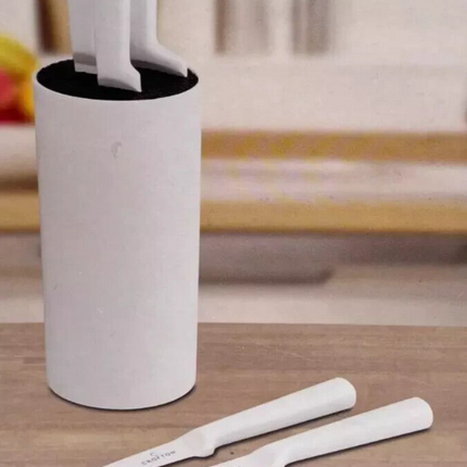 مجموعة سكاكين كروفتون، باللون الأبيض، مع 5 سكاكين عالية الجودة، جديدة وفي عبوتها الأصلية