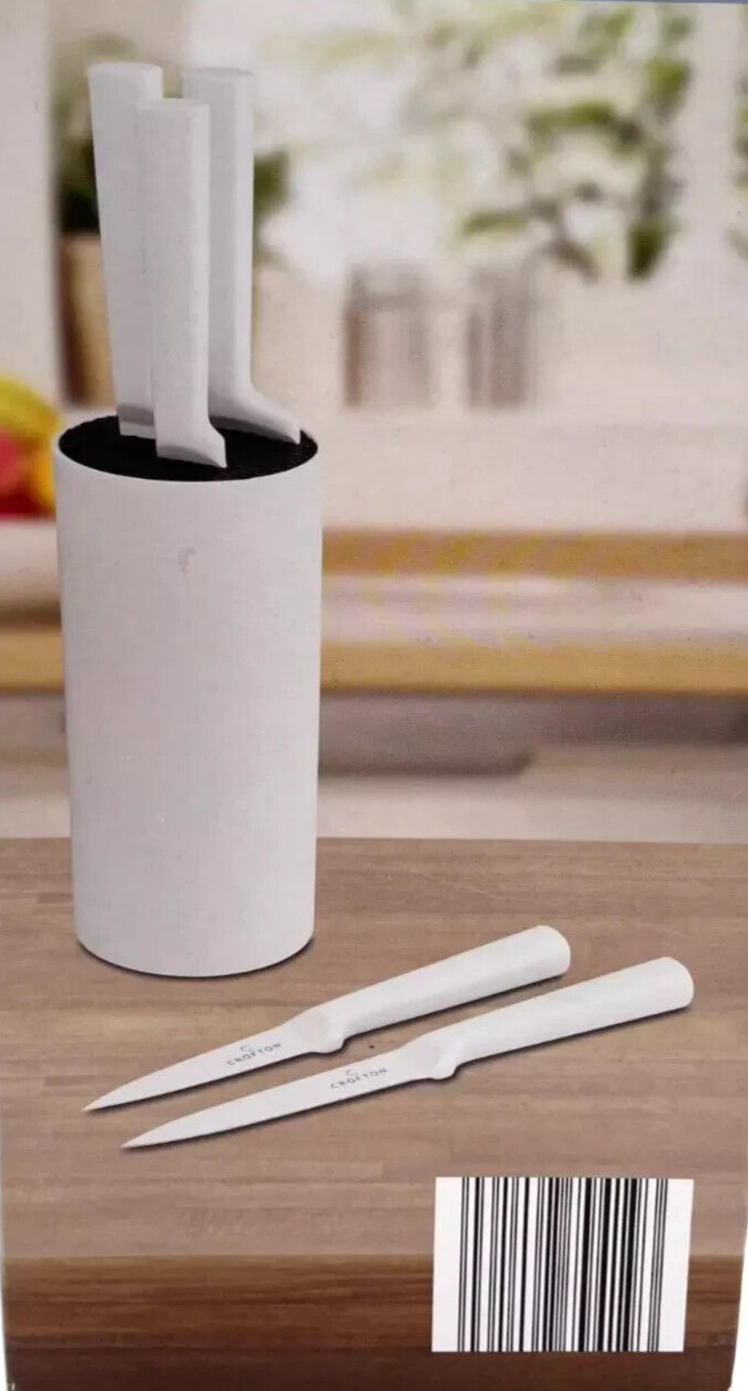 Crofton Messerblock Set, weiß, mit 5 hochwertigen Messern, neu&ovp