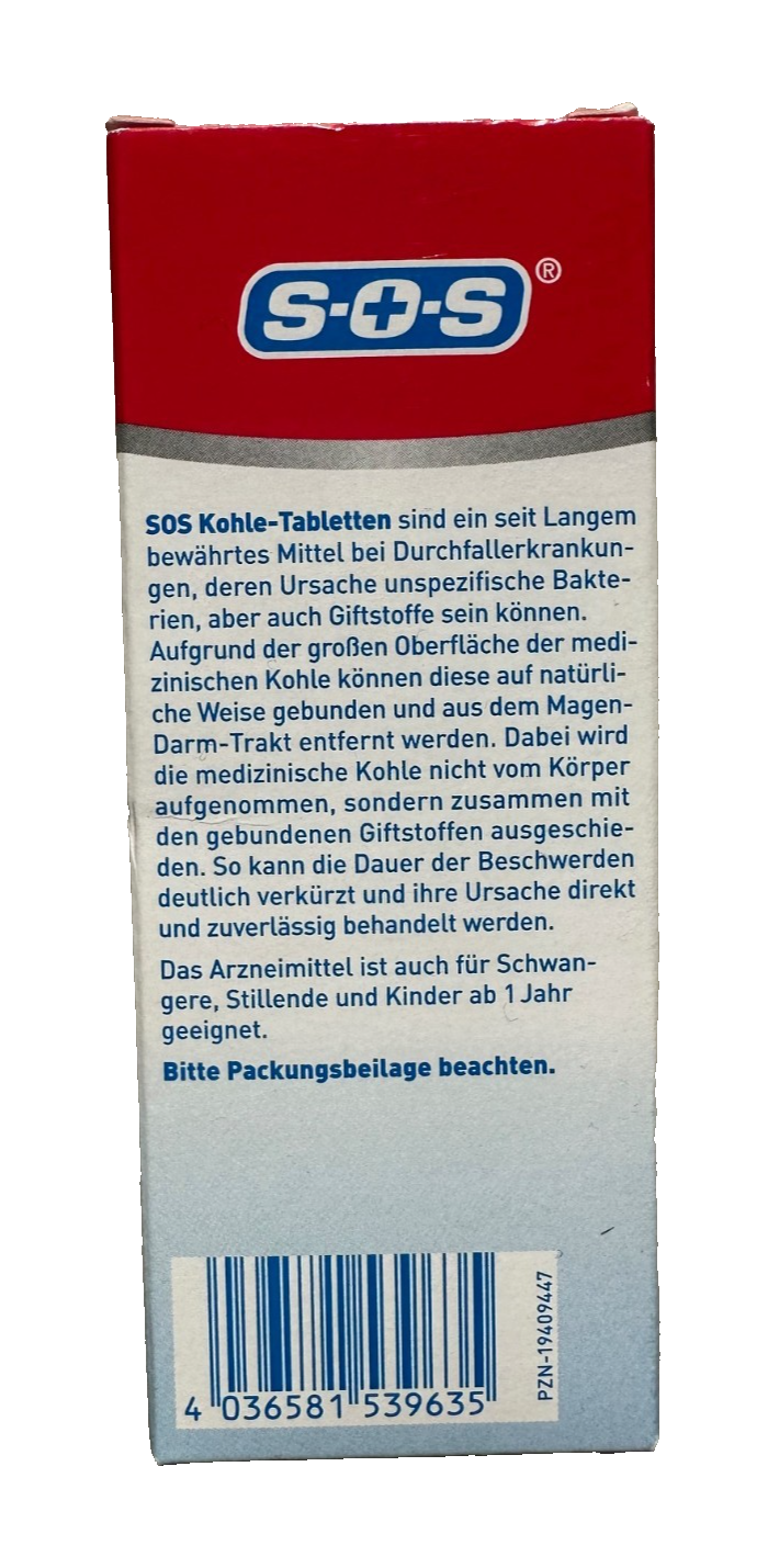 SOS Kohletabletten bei Durchfallerkrankungen, 1x20 Stück, neu&ovp