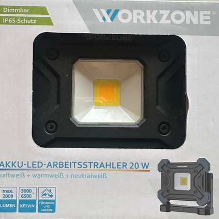 كشاف LED قابل لإعادة الشحن من WORKZONE، مع وظيفة بنك الطاقة، جديد ومختوم