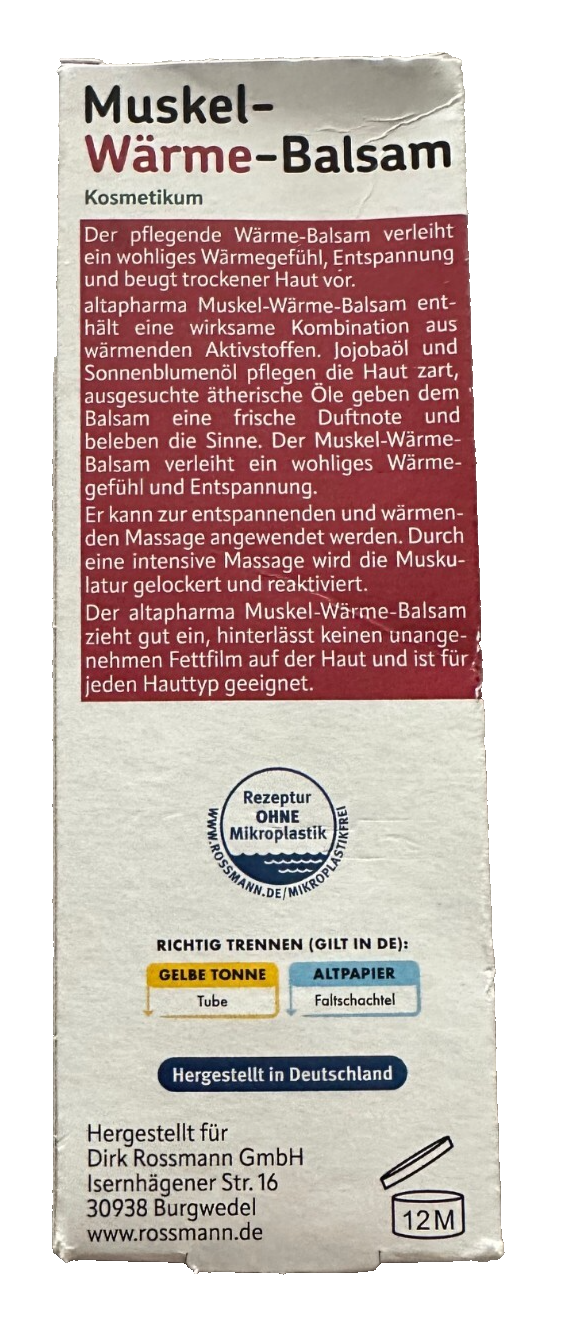 Altapharma Muskel Wärme Balsam, 100ml, neu&ovp