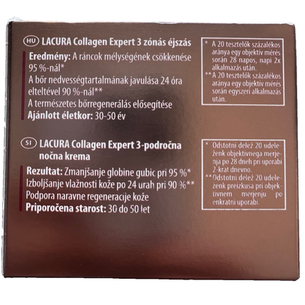 LACURA Skin Collagen Expert, 3 zonu nakts krēms, visiem ādas tipiem, 50ml, jauns un iesaiņots