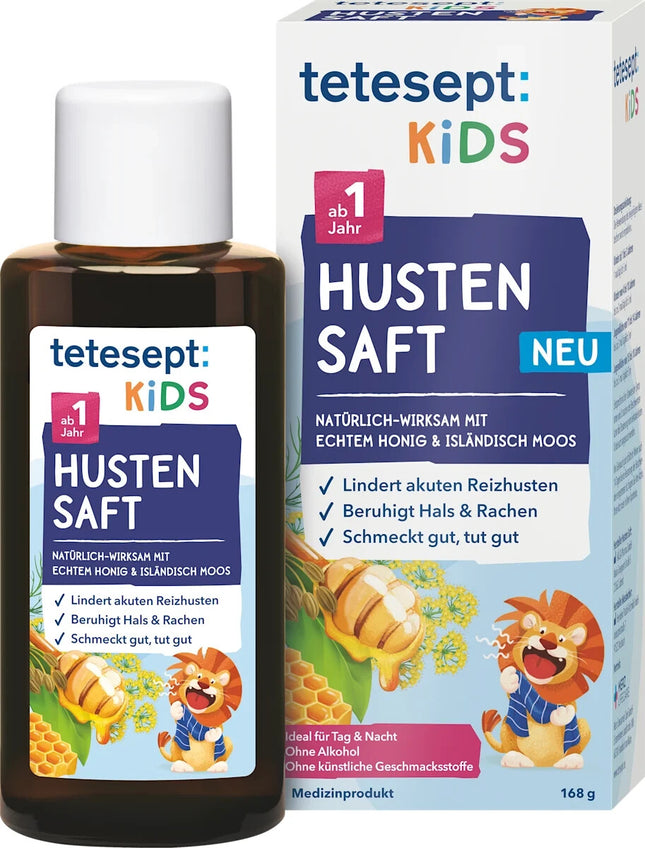 tetesept bērnu klepus sīrups ar medu un Islandes sūnām, 125 ml, jauns un noslēgts