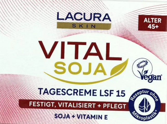 Lacura Skin Vital sojas dienas krēms, SPF 15, vegāns, 50 ml, jauns un iepakojumā