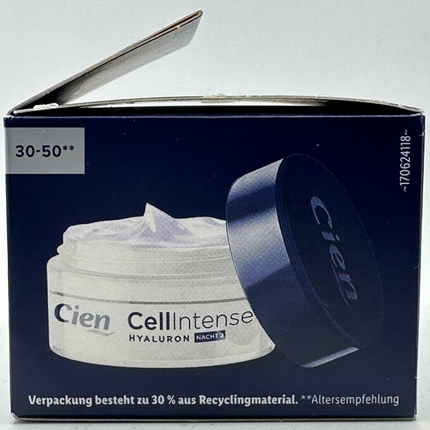 CIEN Cell Intense, hialuronskābe un kolagēns, nostiprinoša, šūnu aktivācija, nakts kopšana