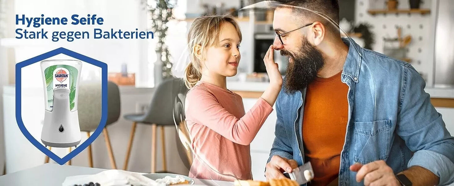 SAGROTAN šķidro ziepju uzpilde bezkontakta dozatoriem, alvejas aromāts, 5 x 250 ml