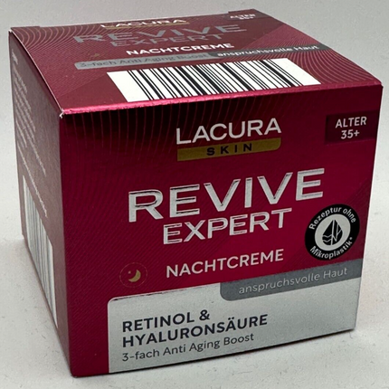 LACURA Skin Revive Expert nakts krēms, trīskāršs pretnovecošanās efekts, 50ml, JAUNS UN IZLIETOTS