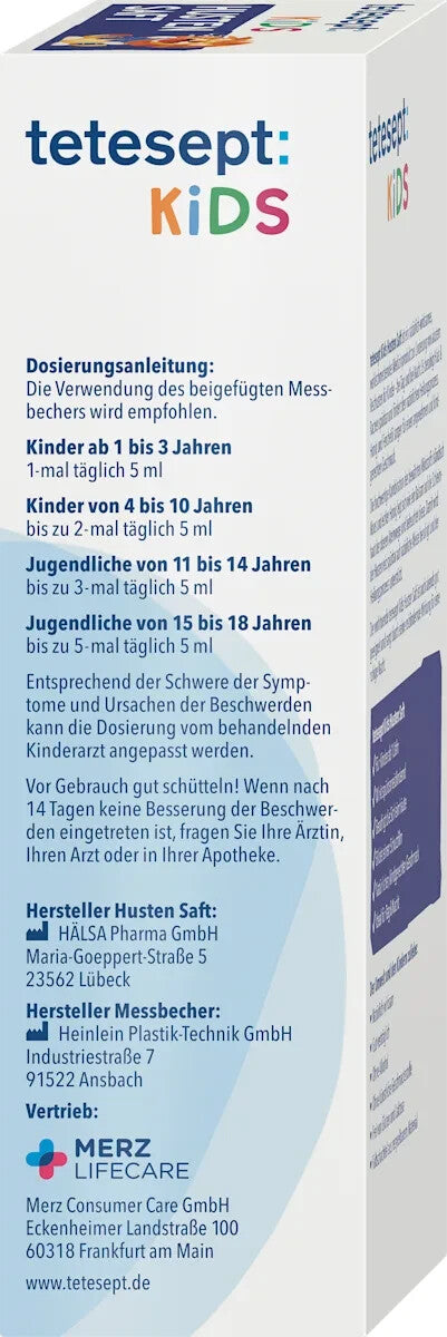 tetesept bērnu klepus sīrups ar medu un Islandes sūnām, 125 ml, jauns un noslēgts