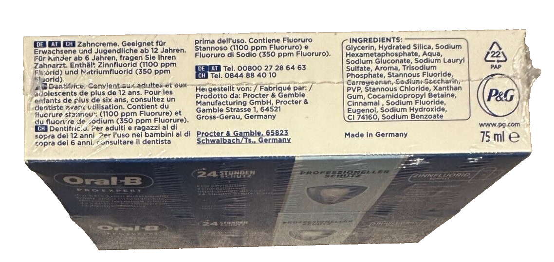 2x Oral-B Pro-Expert Zahnpasta, Professioneller Schutz Minzgeschmack, 75 ml, Neu