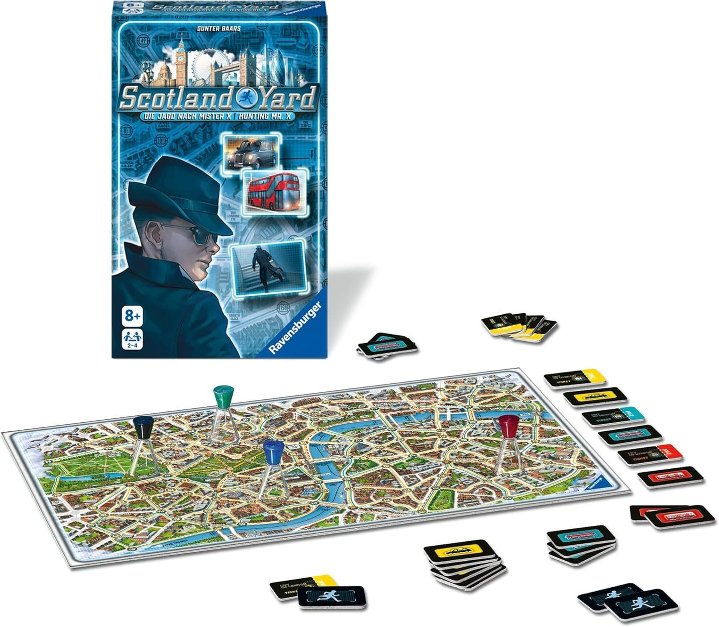 Scotland Yard - Strategie Mitbringspiel ab 8 Jahre, für 2-4 Spieler, neu&ovp