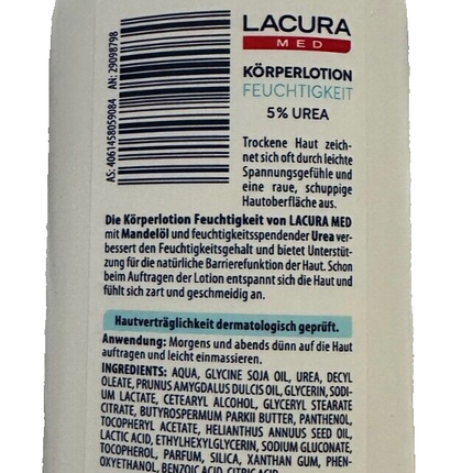 Lacura Med ķermeņa losjons, mitrinošs, 10% urīnviela, piemērots neirodermatīta ārstēšanai, 300ml