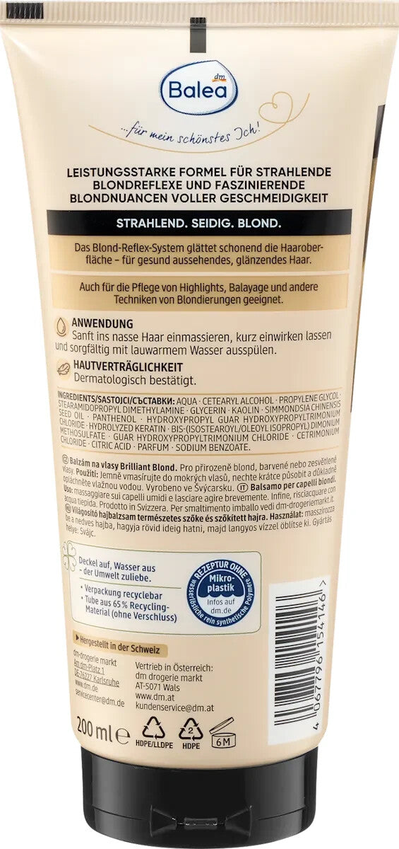 Balea PROFESSIONAL kondicionieris Brilliant Blond, 200 ml, jauns un aktīvs