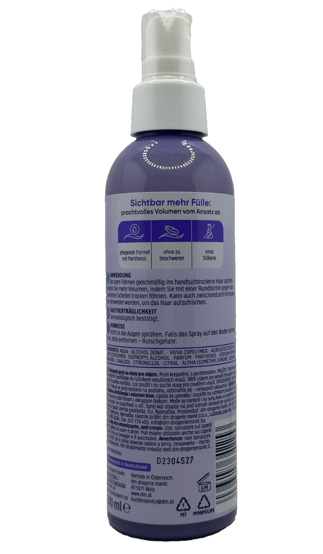 Balea Ultra Volume Spray, apjomam, pret spurošanos, 200 ml, Jauns