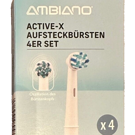 رؤوس فرشاة بديلة Ambiano Active-X، مجموعة من 4 رؤوس، جديدة وفي العبوة الأصلية