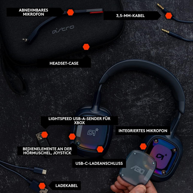 Logitech ASTRO A30 bezvadu Lightspeed austiņas, jaunas! 