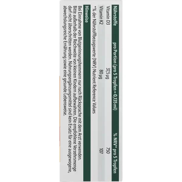 Altapharma Vitamin D3 + K2 Tropfen, 1500 I.E. pro Tag, für Immunsystem, neu&ovp