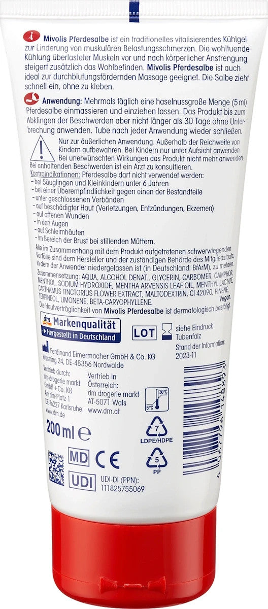 Mivolis zirgu ziede, 200 ml, jauna un aizzīmogota