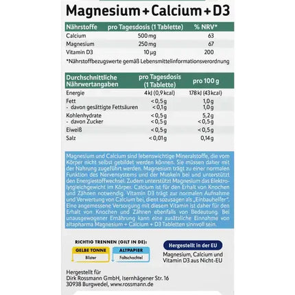 Altapharma Magnesium + Calcium + D3, neu&ovp