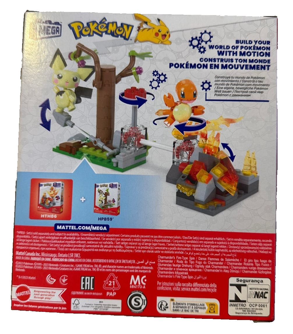 MEGA Pokémon Glumandas feurige Drehung, Bauset mit Bewegungsstein, neu&ovp