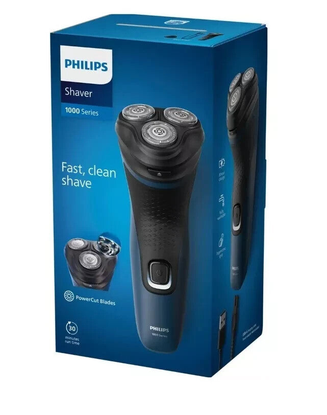 Philips Shaver 1000 Series S1134/00, sausās skuvekļa skuveklis ar akumulatoru, jauns un oriģinālajā iepakojumā
