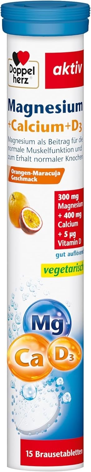 DOPPELHERZ aktiv Magnesium+Calcium+D3 Brausetabletten, 1x15 St, neu&ovp