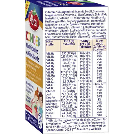 Abtei Kinder Multivitamine+Mineralstoffe, Schmelztabletten, 1x75 Stück, neu&ovp