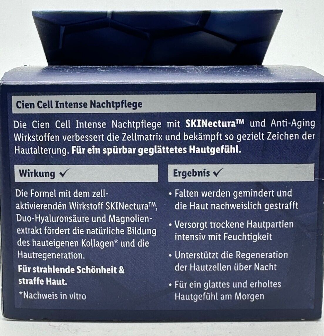 CIEN Cell Intense, Hyaluron&Kollagen, Straffung, Zellaktivierung, Nachtpflege