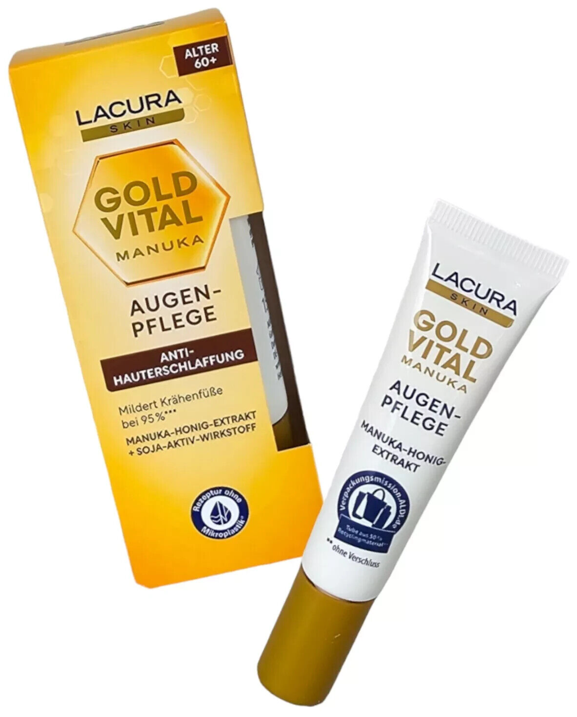 Lacura Gold Vital Augenpflege mit Manuka-Honig-Extrakt, sehr Reife Haut, 15ml