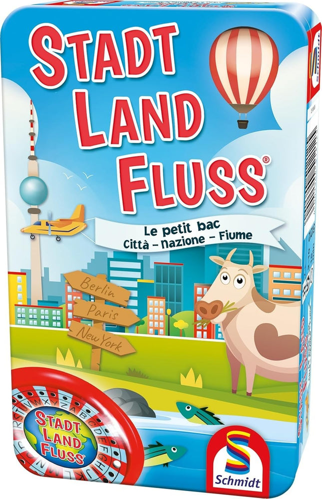 Schmidt Spiele, Stadt-Land-Fluss, Mitbringspiel in Metalldose, Reisespiel, neu