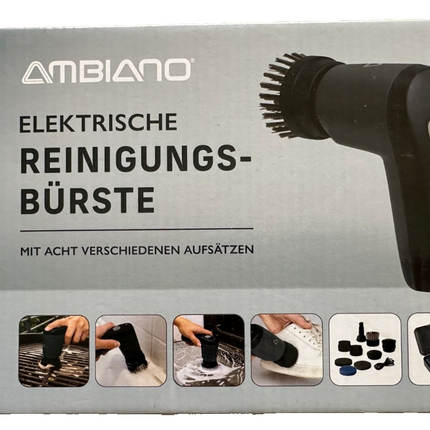 AMBIANO elektriskā tīrīšanas birste, komplekts ar akumulatoru, USB uzlāde, jauna un noslēgta