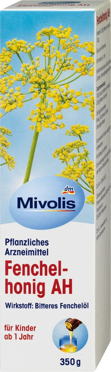 عسل الشمر Mivolis AH، 350 غرام، جديد ومُغلّف