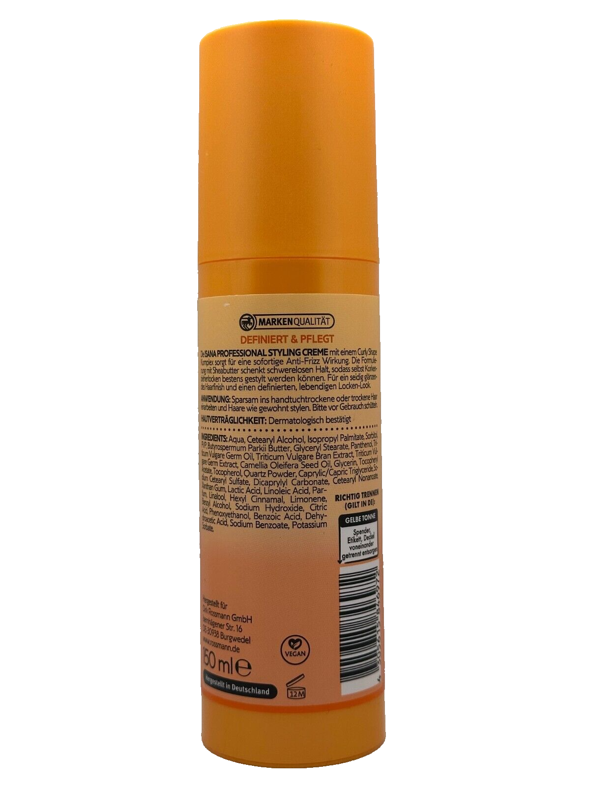 ISANA PROFESSIONAL Styling Creme Locken Traum, 200ml, Neu