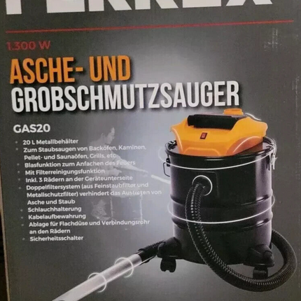 FERREX pelnu un rupjo netīrumu putekļsūcējs, 1300 W kamīns, plīts un putekļsūcējs, jauns