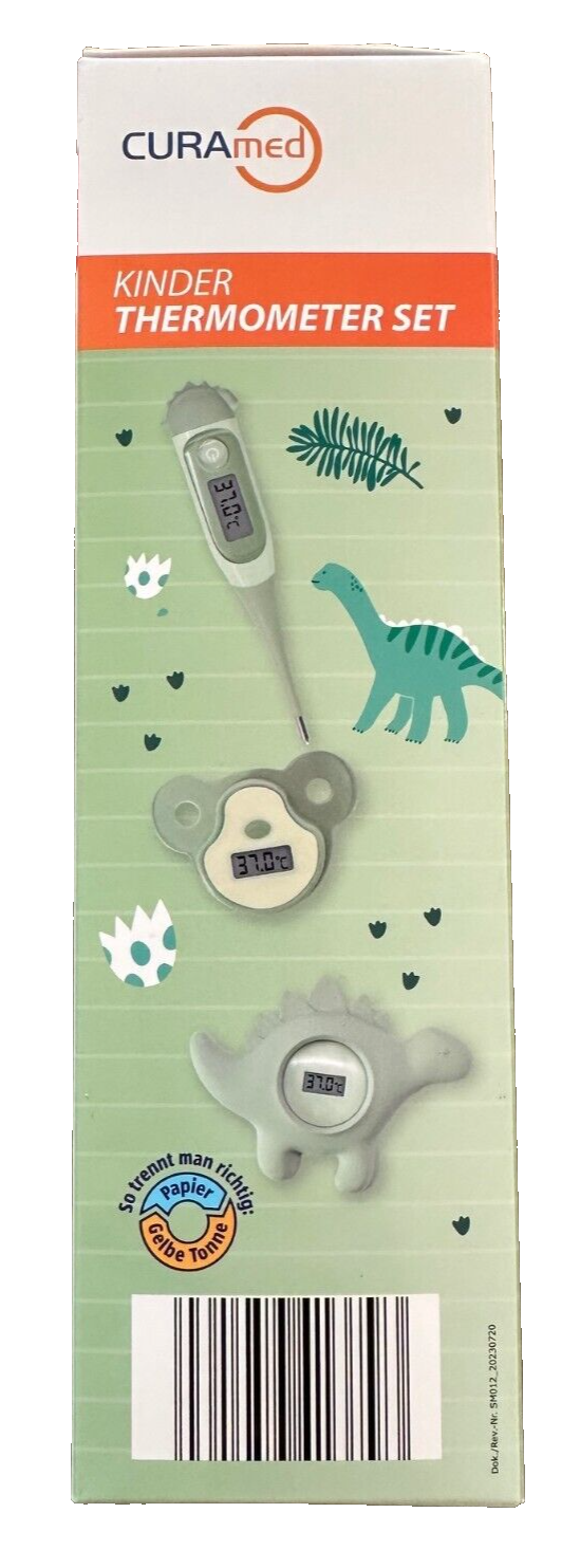 Curamed Kinder Thermometer Set, 3 teilig, mit Aufbewahrungstasche, neu&ovp