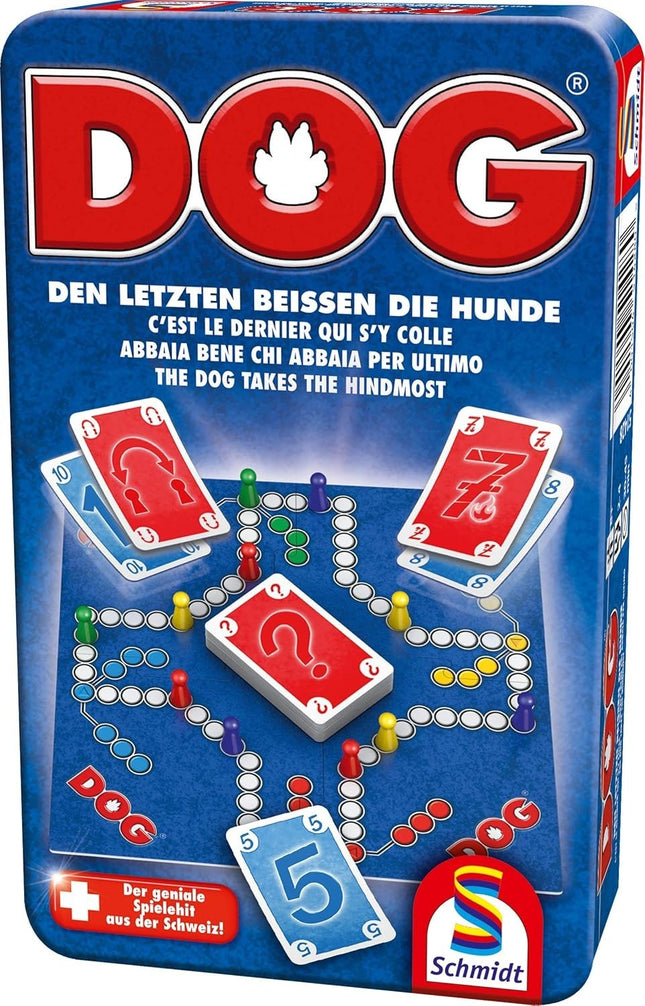 Schmidt Spiele, DOG, Bring Me Along spēle metāla kārbā, krāsaina, jauna un aizzīmogota