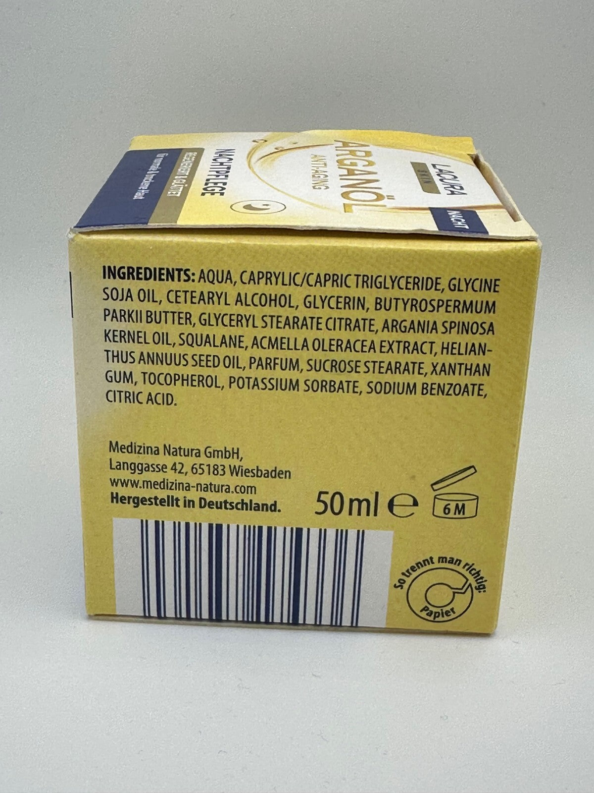 كريم ليلي مضاد للشيخوخة بزيت الأرغان من لاكورا سكين، 1 × 50 مل، جديد