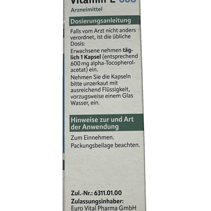 Altapharma Sano Vitamin E 600, 42 Kapseln, für Leistungsfähigkeitsteigerung, neu