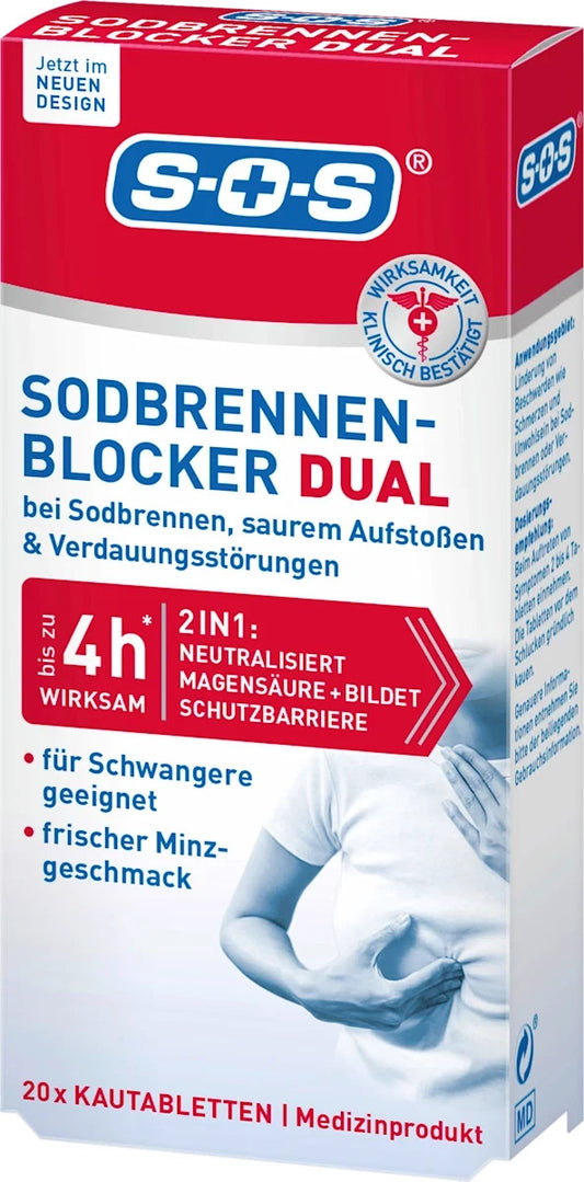 SOS Sodbrennen Blocker DUAL Kautabletten, 1x20 St, neu&ovp