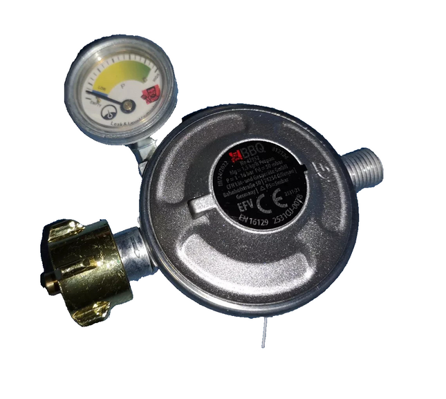 BBQ Gasdruckregler 50mBar, Strömungswächter, Drehbare Füllstandsanzeige, neu&ovp