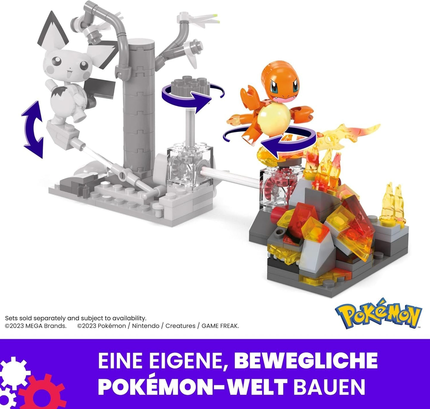 MEGA Pokémon Glumandas feurige Drehung, Bauset mit Bewegungsstein, neu&ovp