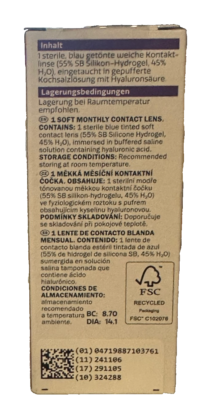 BestView Premium, weiche Monatslinse, Silikon Hydrogel, -3,25, neu&ovp