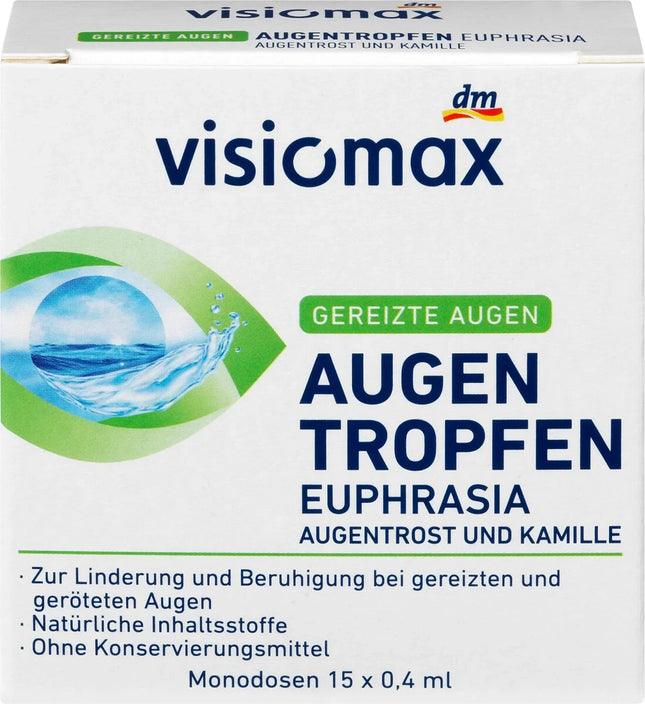 VISIOMAX Euphrasia acu pilieni, 6 ml (1 x 15 pilieni), jauni un aizzīmogoti
