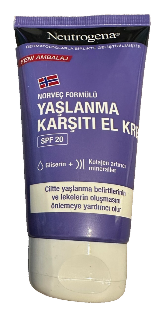 Neutrogena pretnovecošanās roku krēms, SPF 20, ar kolagēnu un minerālvielām, 75 ml, jauns