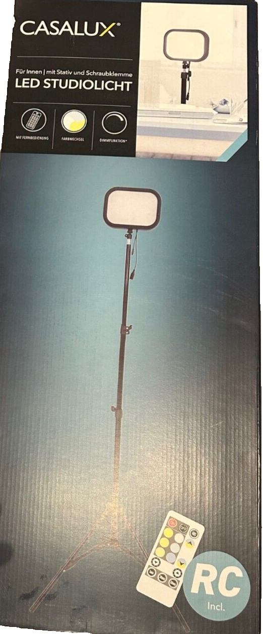 Casalux LED Studiolicht mit Stativ, Selfie Licht, Streaming Licht, neu&ovp