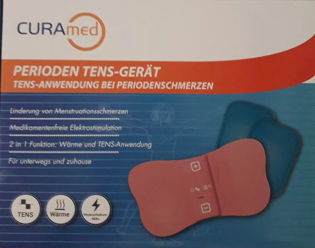 CuraMed Wärme Tens-Gerät bei Perioden Menstruationsschmerzen, mit Akku, neu&ovp