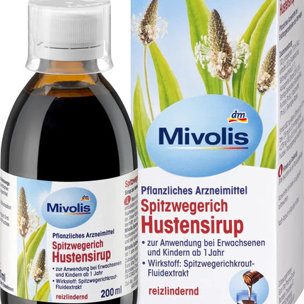 Mivolis ribwort plantain klepus sīrups, 200 ml, jauns un aizzīmogots